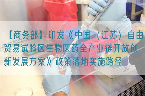 【商務部】印發(fā)《中國(江蘇)自由貿(mào)易試驗區(qū)生物醫(yī)藥全產(chǎn)業(yè)鏈開放創(chuàng)新發(fā)展方案》政策落地實施路徑?(圖1) 【商務部】印發(fā)《中國(江蘇)自由貿(mào)易試驗區(qū)生物醫(yī)藥全產(chǎn)業(yè)鏈開放創(chuàng)新發(fā)展方案》政策落地實施路徑?(圖1)